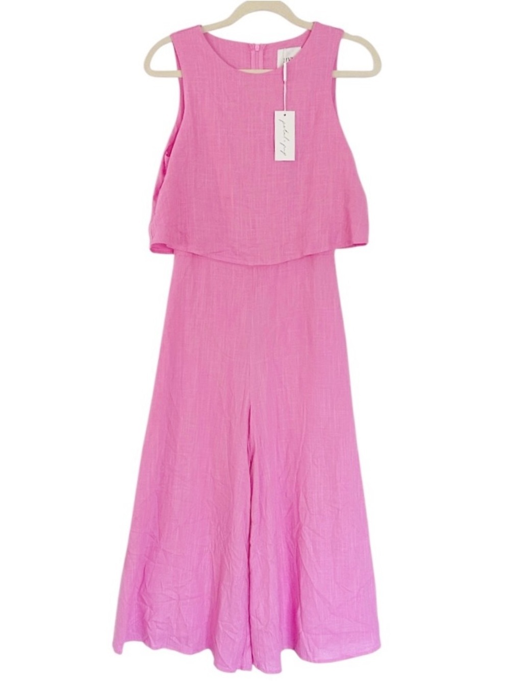 Petal & Pup MVN Femme Jumpsuit Size 0 Pink Linen Blend Wide Leg NEW With Tags - Picture 5 of 16